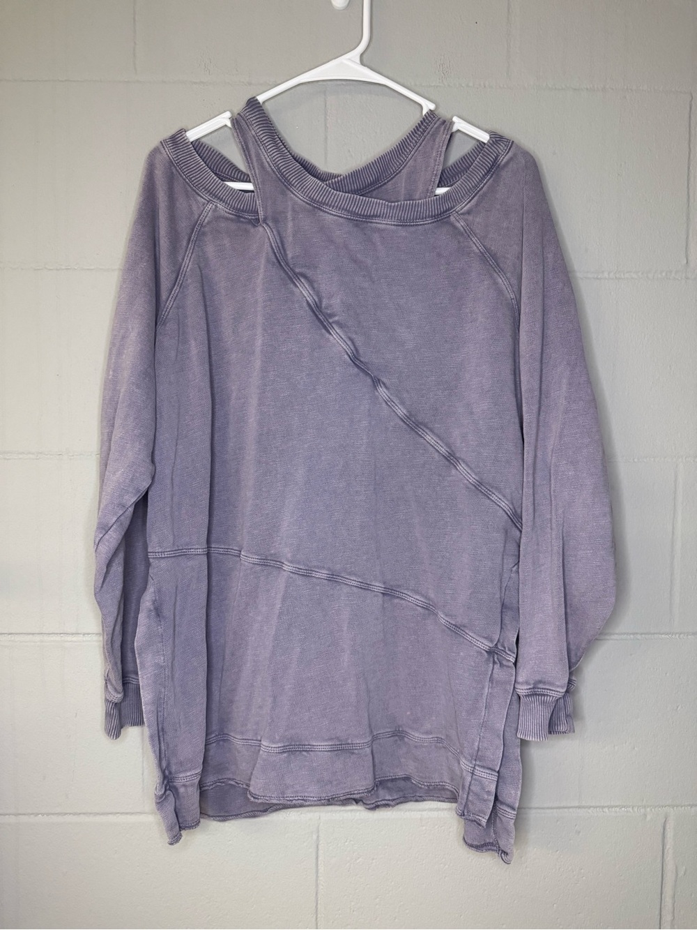 Anthropologie Pilcro Crossover Sweatshirt in Purple Women’s Sz Small 100% Cotton - Picture 4 of 10